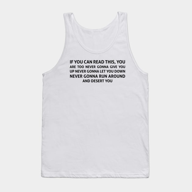 RickRolled Tank Top by kevinchernenkoff